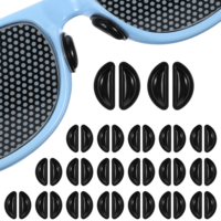 20 Pairs Eyeglass Nose Pads Anti Slip, 3.5 mm Adhesive Eye Glasses Nose Pad Non Slip Silicone Noses Pad for Eyeglass Anti-Slip Noses Pads, Silicone GlassesNose Grips for Plastic Frames Reading, Black