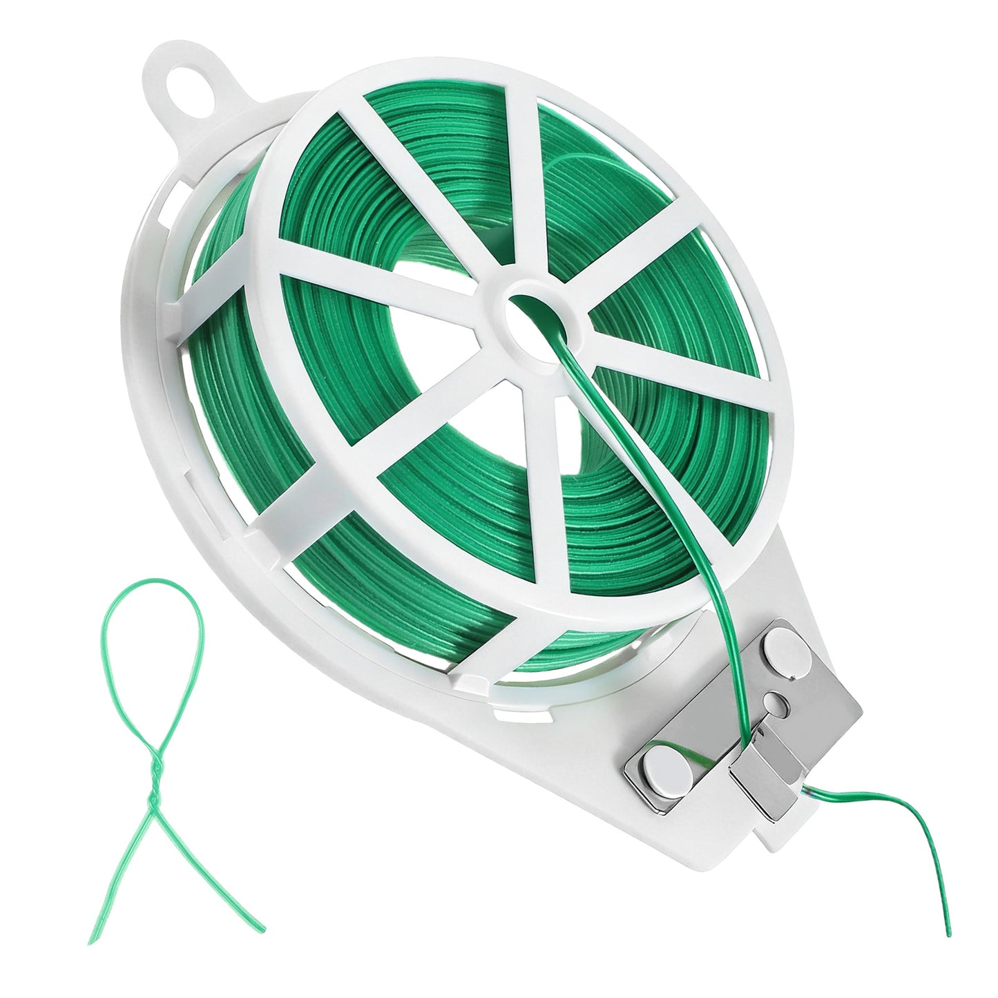 Zelphvt 100m Garden Wire, Green Plant Ties Garden String with Cutte for Gardening Climbing Plants, Vines, Shrubs, Flowers and DIY Craft Projects
