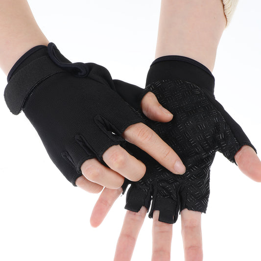 Hariendny Black Fingerless Gloves, Bicycle Gloves, Running Gloves, Breathable Biking Gloves, Lightweight Training Gloves for Climbing, Workout, Gym, Weight Lifting Outdoor