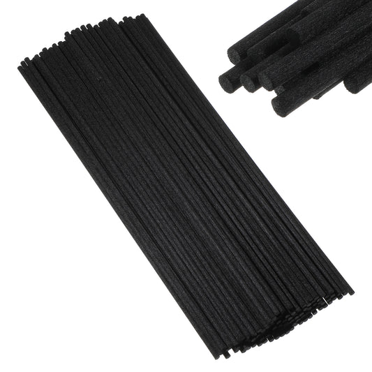 SynHHergyx Diffuser Reeds Sticks, 100 Pcs 23cm x 3mm Black Fibre Reed Fragrance Sticks Replacement Thick Oil Diffuser Sticks for Home Bathroom Bedroom Scented Diffusers