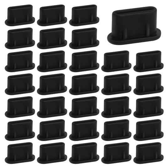 Styquenzer 50 PCS Type-C Port Dust Plugs, USB C Anti Dust Plug Cover Black USB C Dust Plug Charging Port Dust Plug Compatible with Smartphones Tablets Mobile Power Supplies