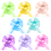 8 PCS Large Pull Bow for Gift Wrapping, 6 inches Waterproof Multiple Colors Ribbon Pull Bows Reusable Party Gift Wrap Ribbon for Basket Boxes and Wedding Decoration