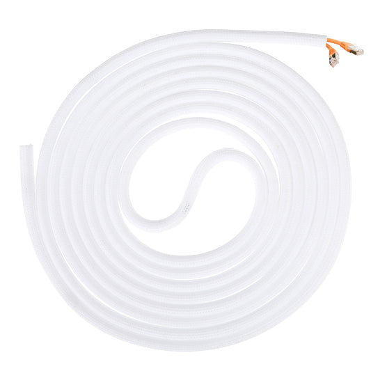 16.4 Ft Cord Protectors Chew from Pets, Flexible Cable Sleeve Management, Charger Protector, Cord Management Wall Hide Tv Cords, Cord Covers Ideal F for USB, Power, Audio and Video Cords, White