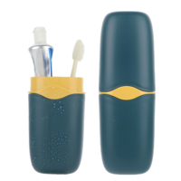 Psyqtsuary Travel Toothbrush Cup Case, Toothbrush Travel Case, Travel Water Cup Set, Portable PP Seal Tooth Brush Holders Cover, Multi-Function Portable Toothbrush Cover, Toothbrush Case(Blue)