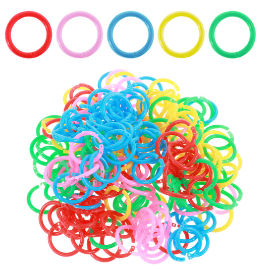 210pcs Plastic Binder Rings, Colorful Loose Leaf Rings, Flexible Book Rings for Cards Document Stack and Swatches Organization, Open Index Card Key Rings for School Home (20mm, 5Colors)