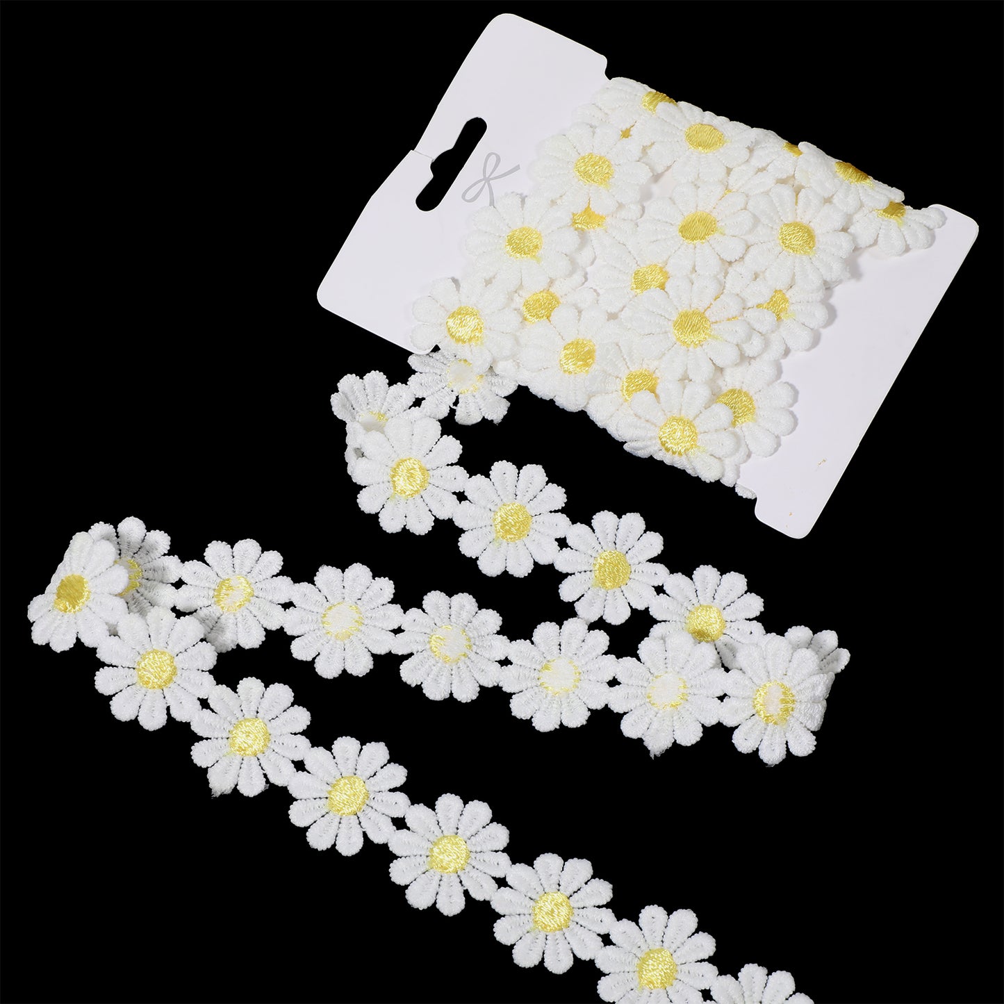 Flower Ribbon Daisy Lace Trim Applique Embellishments, 1Pcs