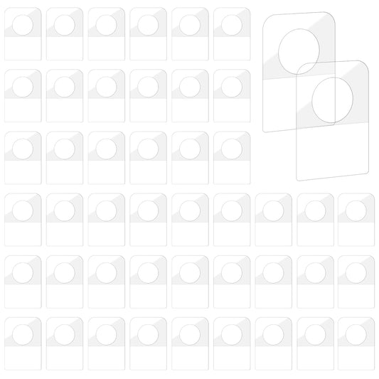 300 PCS Hang Tags Round Hole 1.3×0.9 Inch Self Adhesive Hanging Tabs Round Hole Clear Adhesive Tabs Sticky Hang Tabs Heavy Duty Display Tags for Small Store Retail Display Items Hanging Display