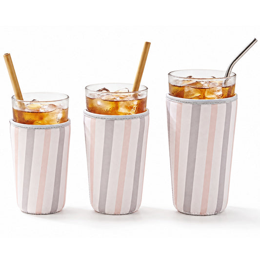 3 PCS Reusable Iced Coffee Sleeve, Iced Cup Sleeves for Cold Drinks