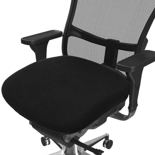 Exircy Stretchable Office Chair Cover, Removable Washable Desk Chair Cover Black Elastic Chairs Seat Slipcovers with Tie Straps 17.7"-21.7"