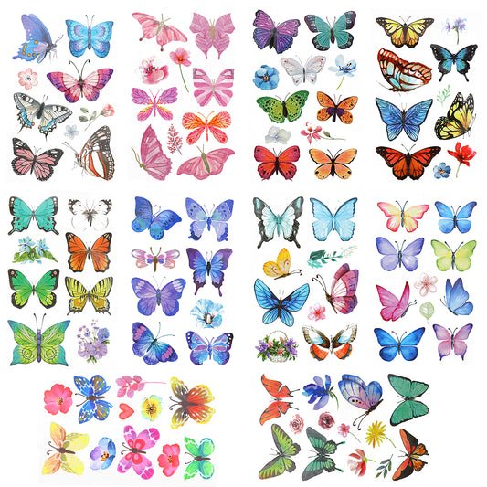100pcs Temporary Butterfly Tattoos Colorful Small 3D Butterfly Temporary Tattoos Body Art Face Tattoo Stickers Waterproof Cute Temporary Tattoo Butterfly Adults