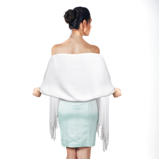 Shawls and Wraps for Evening Dresses, Soft Shawl Wraps Winter Scarf for Women Bridesmaid Gift Pashmina Shawls Wraps for Wedding Party (Off White)