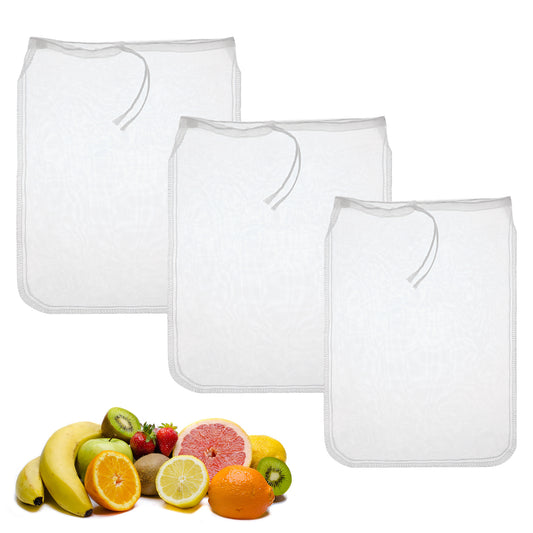 3 Pcs Nut Milk Bag Reusable Nylon Cheese Cloths Fine Mesh Food Strainer Multiple Food Strainer Mesh Cold Brew Filter Strainer Bag for Straining Juice Tofu Greek Yogurt Tea Almond Milk