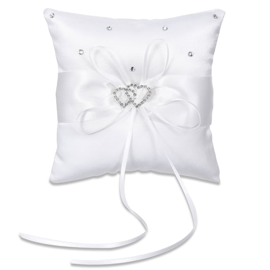 Psyqtsuary Ring Bearer Pillows, Ring Pillow for Ring Bearer Pearls Ring Cushion, Wedding Ring Pillow for Wedding Party Wedding Ceremony Proposal