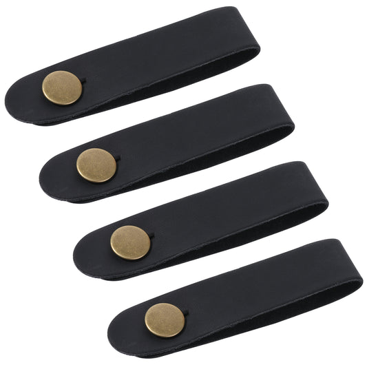4pcs Leather Guitar Neck Strap, Acoustic Guitar Headstock Strap Tie with Button for Guitar Amp Headphone Adapter, Ukulele Strap Lock Guitar Strap Adapte Locking Guitar Accessories for Electric Bass