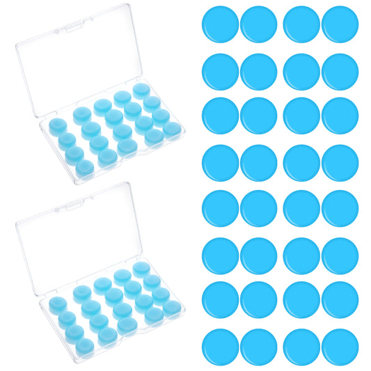 40 PCS Silicone Ear Plugs for Sleeping, Soft Moldable Silicone Earplugs, Noise Cancelling Reduction Earplugs for Swimming, Travel, Snoring, Concerts, Airplane, Motorcycle, Musicians, Blue