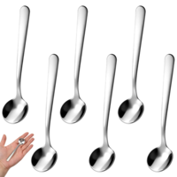 6PCS Mini Stainless Steel Spoons, Tiny Stainless Steel Spoons for Spices Jars 4.3" Condiment Spoon 304 Food Grade Seasoning Spoon for Salt Spice Jars, Spices, Pepper, Sugar, Coffee