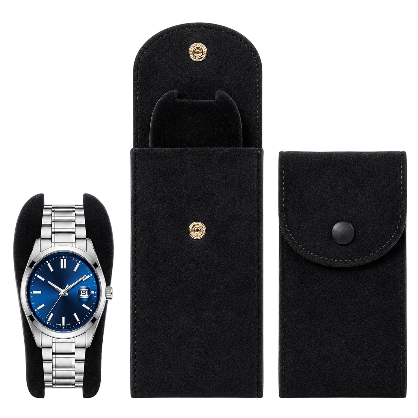 salbsever 2 Pcs Watch Travel Pouch, Watch Bag Portable Travel Watches Pouch