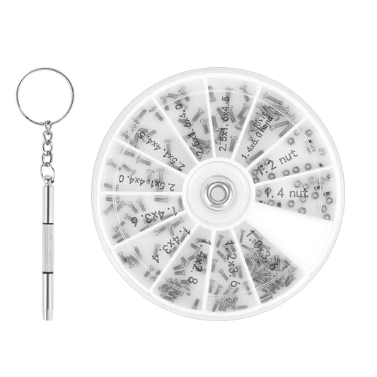 Xthrotsenk 600Pcs Eyeglass Repair Tool Kit with Tiny Screws Nuts Universal Screwdrivers Eyeglasses Repair Kit for Eyeglasses Sunglasses Eyeglasses Watch Clock Repair