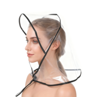 6PCS Rain Bonnet with Visor Clear, Clear Waterproof Hat, Plastic Rain Hat for Unisex Men Women, Protect Hairstyle, Lady Rain Wear, Rain Cover, Rain Cap for Head (Extra Thick)
