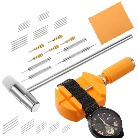 Gtziqa Watch Link Removal Kit, 52 Pcs Watch Adjustment Tool Kit Watchs Resizing Kits Professional Spring Bar Tool with Punch Hammer for Watches Repair, Adjust Band