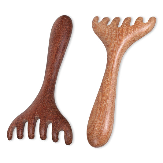 2 Pcs Scalp Gua Sha Combs, Loc Comb for Retwist, Scalp Massage Comb, Wooden Massage Head Comb, Wide Tooth Sandalwood Hair Comb, Wooden Scalp Massager Comb for Women, Men