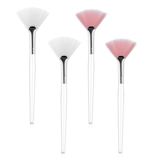 4 Pack Fan Brushes for Cosmetics, Face Mask Brush Applicator Facial Brushes, Facial Mask Brush Applicator for Clay Masks and Exfoliation