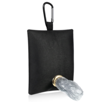 Dog Poop Bags Dispenser, Oxford Cloth Portable Pet Waste Bag Dispensers Easy Release Poo Bag Holder Soft Fabric Poo Bags Dispenser Lightweight Dog Walking Accessory Compatible with All Leashes, Black