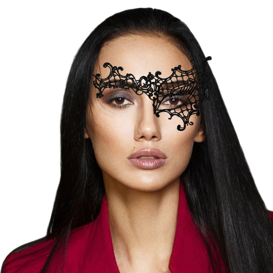 Xyembu Black Lace Masquerade Mask for Women Halloween Half Face Eye Mask Carnival Mardi Gras Costume Party Proms Cosplay Accessory Ball Dresses