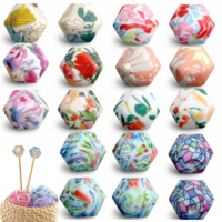 18Pcs Knitting Needle Stoppers, Silicone Knitting Needle Point Protectors Hexagon Print Knitting Needle Caps Cute Needle Minders for Knitting Accessories and Gadgets