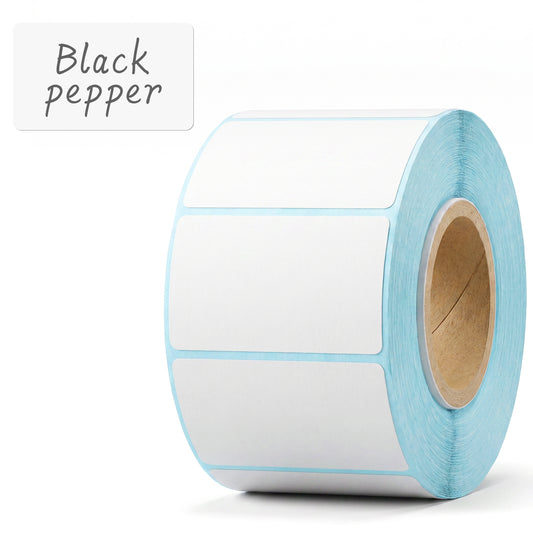 800 PCS White Labels Stickers, 2 x 1 Inch Blank Stickers Rectangle Vinyl Self-Adhesive Sticker Waterproof Name Tags Removable Roll for Office Home