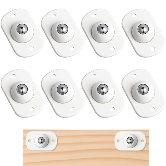 8 Pcs Self Adhesive Caster Wheels, Appliance Rollers 360° Swivel Universal Wheel Small Casters Appliance Slider Sticky Pulley for Kitchen, Trash Can, Small Furniture, Storage Box (White)