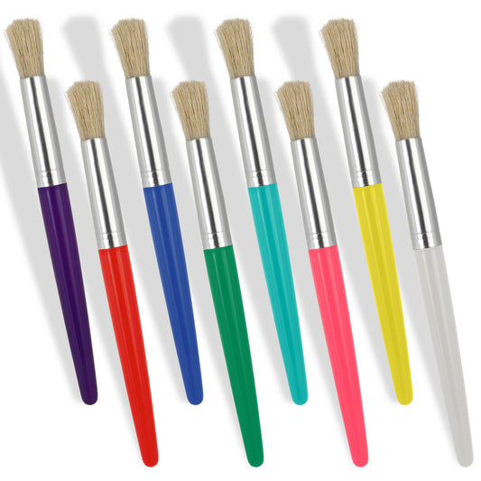 8 Pcs Paint Brushes for Kids Chubby Paint Brushes Set for Acrylic Paint Watercolor Paint