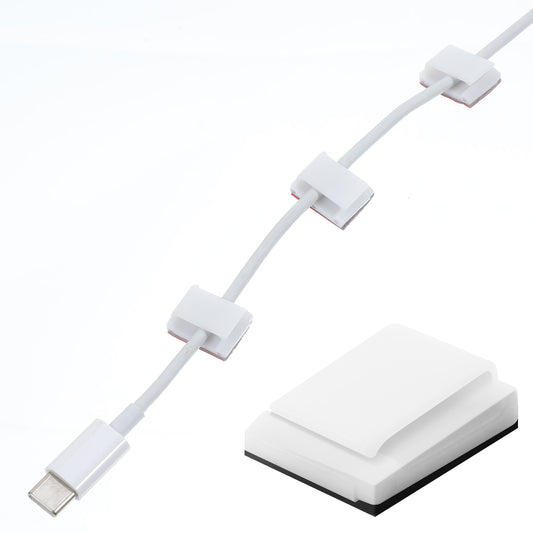 100 PCS Ethernet Cable Clips Adhesive Wire Clips Charging Cable Management Wall Clamp Cord Clip for Home, Office, Network Cords, LED Strip Attachment, White