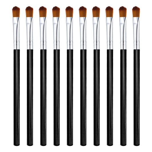 10 PCS Small Makeup Brushes, Flat Concealer Brush Eyeshadow Blending Concealer Brush Under Eye with Soft Synthetic Hairs, Portable Lipstick Eyebrow Foundation Brushes for Eyeshadow, Lipstick