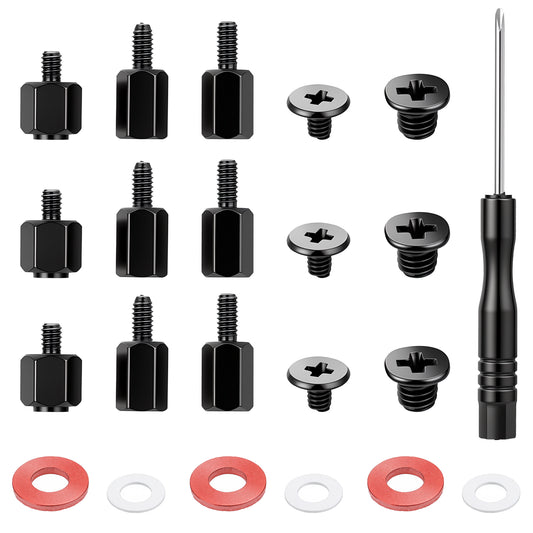34 Pcs M.2 SSD Mounting Screws Kit, NVMe Screws with Screwdriver, M2 Standoffs for Universal Motherboard, PC Repair & DIY Laptop Computer Screw, Hardware Replacement Set (Black)