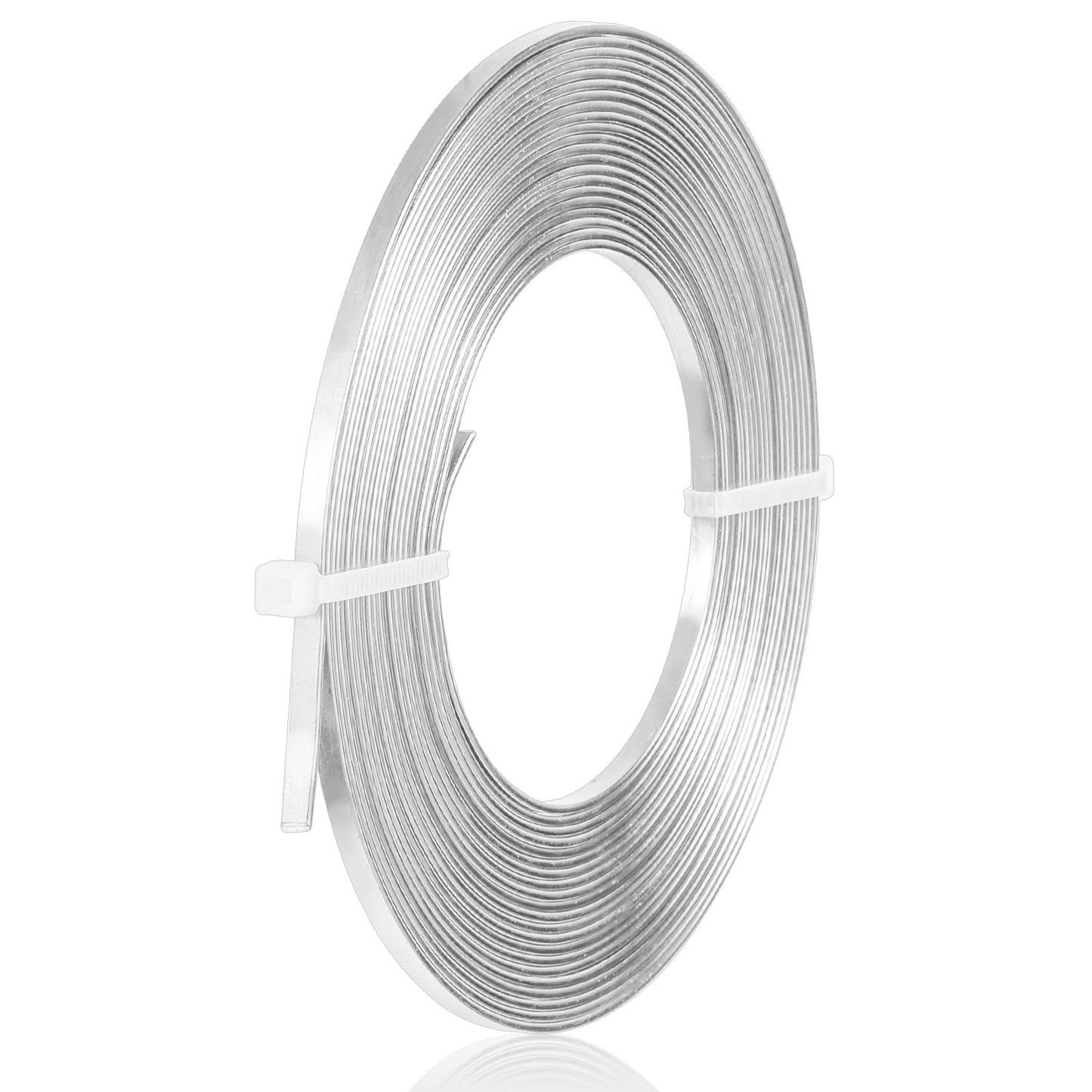196 inch Length Bendable Flat Wire, Wide Flat Jewelry Craft Wire jewelry making supplies for Christmas Tree Decoration Face Masks Bezel Sculpting Armature Making Gem (5mm Wide, Silver, 1)