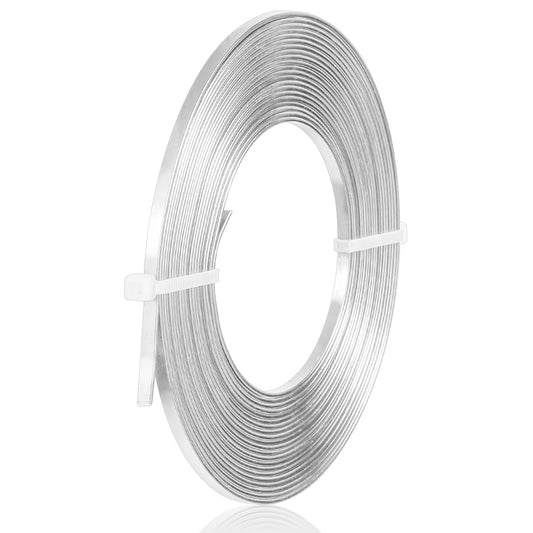 196 inch Length Bendable Flat Wire, Wide Flat Jewelry Craft Wire jewelry making supplies for Christmas Tree Decoration Face Masks Bezel Sculpting Armature Making Gem (5mm Wide, Silver, 1)