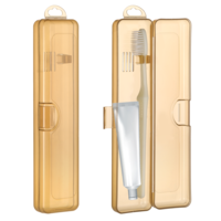 2 Pcs Clear Black Toothbrush Case Holder 7.87 x 1.85 x 1.18-inch Toothbrush Travel Case Portable Transparent Black Toothbrush Storage Container Travel Size Plastic Toothbrush Box for Traveling