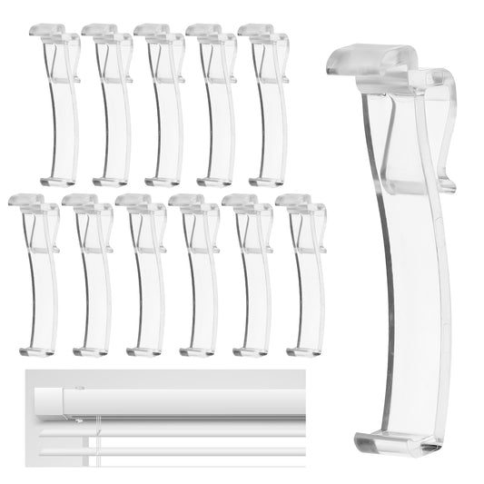 12 Pcs 2.5 Inch Valance Clips, Valance Clips for Blinds Window Blind Clips Blind Clips Replacement Clear Plastic Clips Blind Valance Replacement Clips for Horizontal Blinds Valance Holder