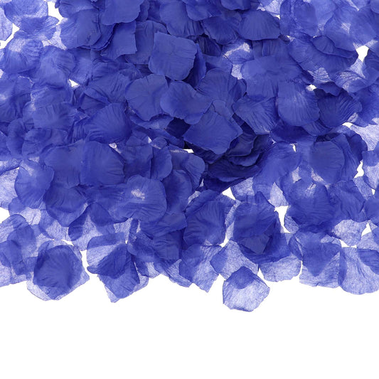 Trinkrittey 3200 Pcs Artificial Rose Petals Flower Decorations Artificial Fake Petals Flower Petals for Romantic Night Wedding Party Valentines Day Engagement Event Flower Basket, Dark Blue