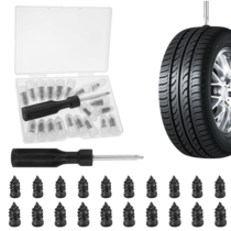 Psyqtsuary 21 Pcs Tire Repair Kit, Vacuum Tire Mending Nail Self-Service Tire Repair Rubber Nails with Screwdriver Tire Plug Kit for Car Motorcycle Truck Tractor ATV Tire Puncture Repair (10S+10L)