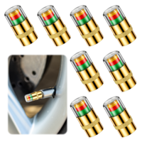 8 Pcs Tyre Valve Caps, Tire Pressure Caps Tire Pressure Monitoring Cap 2.4Bar 36PSI Air Cap for Tires with 3 Color Eye Alert Sensor Indicator for Cars, Trucks, Motorcycles, Bicycles