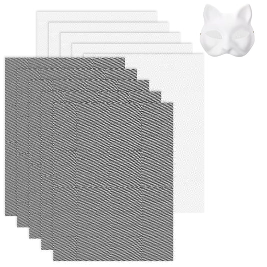10 Sheets Fursuit Eye Plastic Mesh White Black 0.5mm PVC Plastic Eye Mesh Sheet Waterproof Printable Therian Eyes Meshes for Furry Cosplay Props Fursuits Handicrafts Making, 11.8in x 7.87in