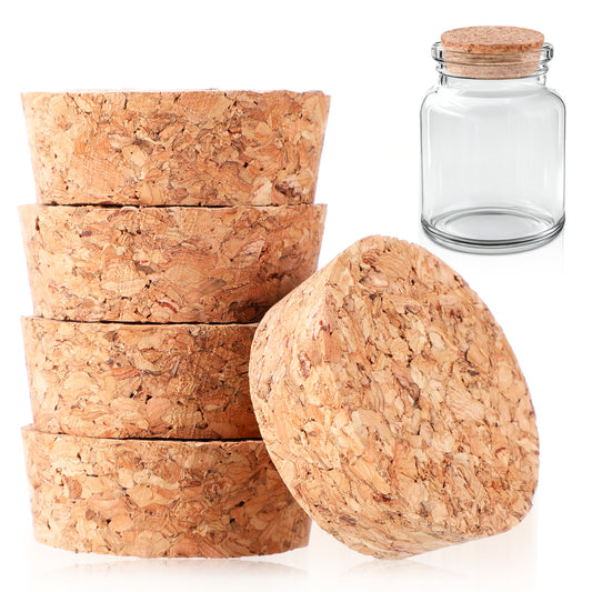 10Pcs Large Cork Bottle Stopper Wooden Tapered Cork Plugs Beer Bottle Stopper 1.5 to 1.9 Inch Corks Lids for Wine Bottles, Beer Glass, Carafes, Pottery Decorative Bottles and DIY Crafts