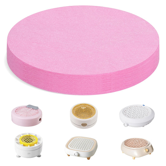200 Sheets Pink Nail Dust Collector Filter Paper - Disposable Nail Dust Collector Sheets for Most Nails Dust-Collector Machines Filter Cotton for Nails Salons and Home Use