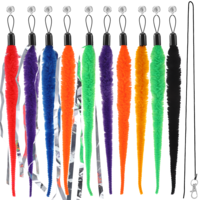 Bruislard 10Pcs Cat Worm Toy, Interactive Worm Cat Toy Fuzzy Worms Multicolor Cat-Toy-Worm for Indoor Cats