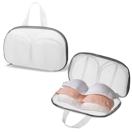 Bra Washing Bags for Laundry, 2 Pcs Mesh Bra Laundry Bags for Washing Machine Bras Washer Protector Bag with Zipper for Wash Delicates Underwear Lingerie Brassiere (Grey)