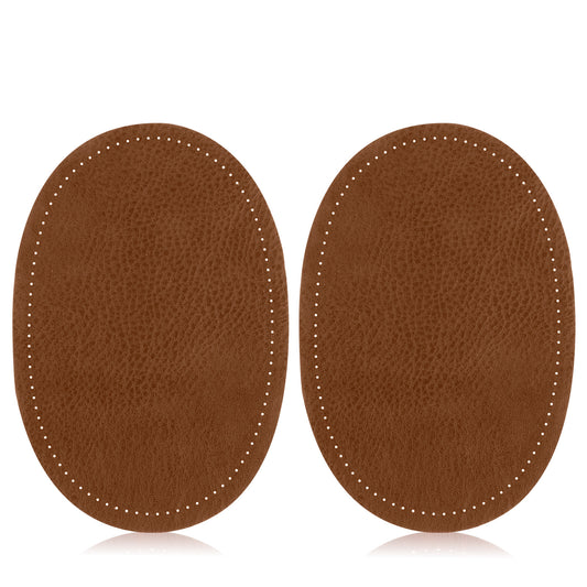 2Pcs Elbow Patches Sew-On Fabric Iron-on Patches Leather Elbow Sweater Jackets Trousers Patches Oval Elbow Knee Patches Restoration Accessories Suede Craft Supply Sewing Appliques, Brown