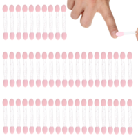 Chrome Applicator for Nails, 50PCS Chrome Powder Applicator Dual-Sided Eyeshadow Sponge Applicators Disposable Eyeshadow Brush Eye Shadow Sponge Sticks for Nails Eye Makeup Salon Supplies, Pink