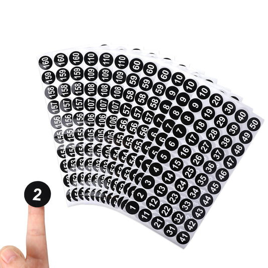 12 Sheets Number Stickers, Vinyl Consecutive Number Stickers 1-200, Waterproof Labels Numbers Inventory Sticker for Indoor Outdoor Office Classroom Storage Organizing Boxes, 1 Inch